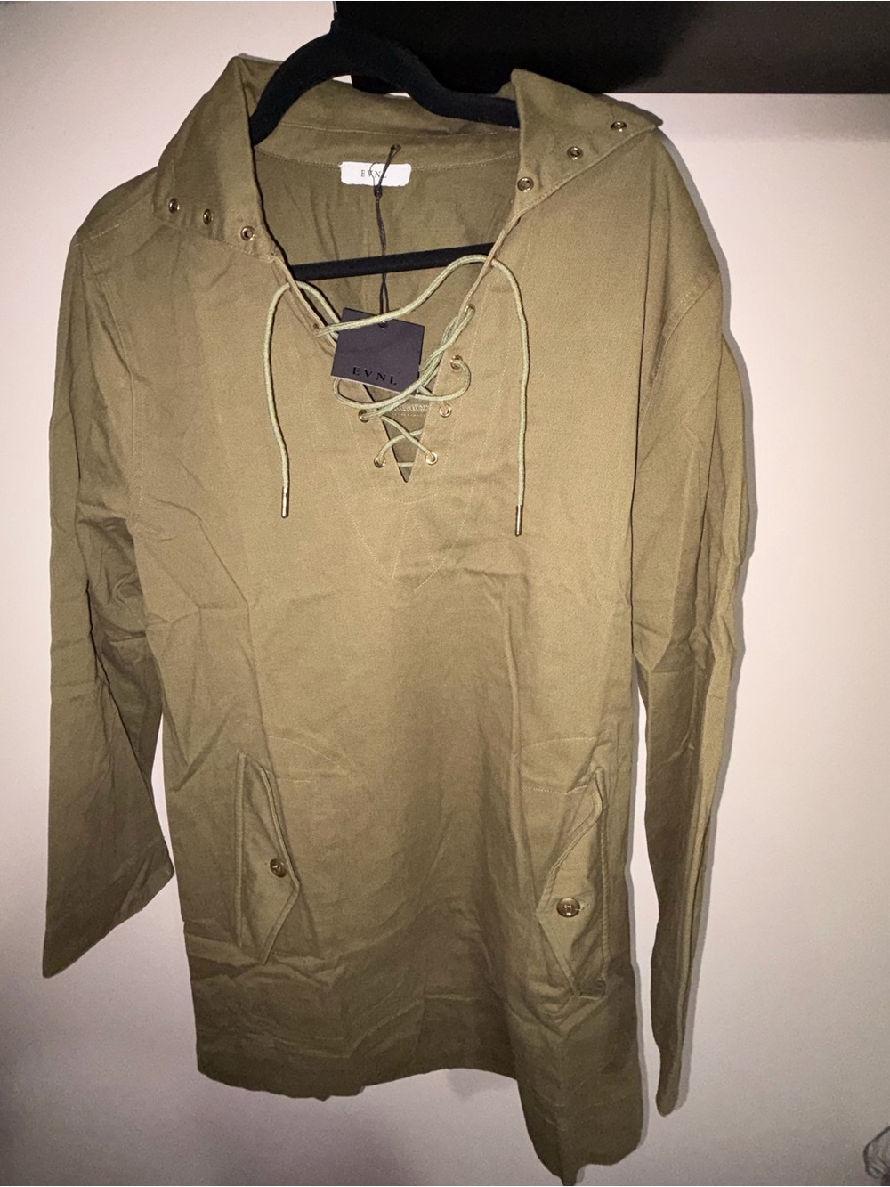 Olive Green Lace-Up Women’s Shirt